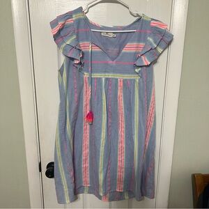 Women’s Vineyard Vines Striped Blue and Pink Tassel Summer Dress